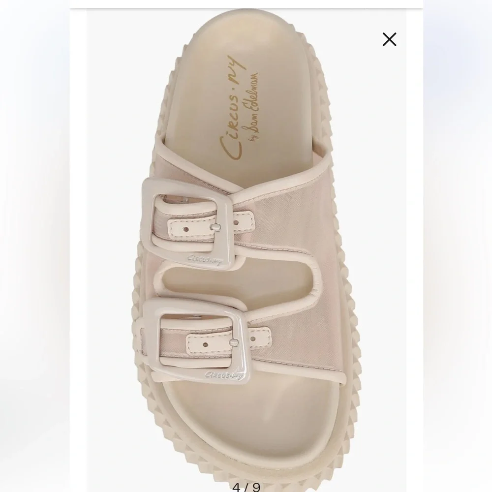 Sam Edelman Cream Double Strap Sandals